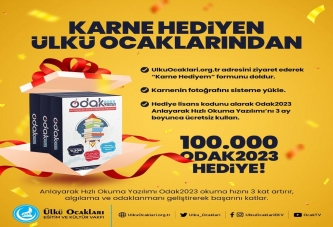 ÖĞRENCİLERE KARNE HEDİYESİ ÜLKÜ OCAKLARINDAN