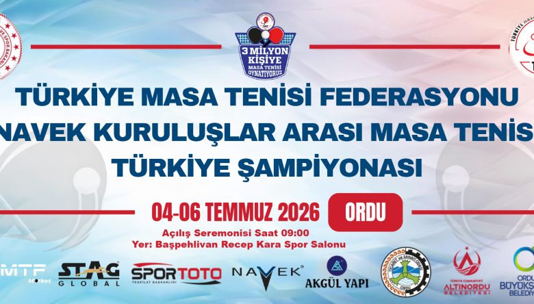 ORDU, TÜRKİYE’NİN EN İYİ MASA TENİSİ TAKIMLARINI AĞIRLAYACAK