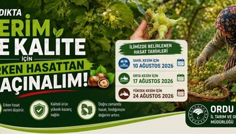 FINDIK ÜRETİCİLERİNE HASAT UYARISI