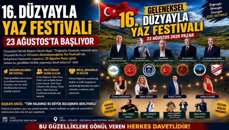 DÜZAYLA YAZ FESTİVALİ 23 AĞUSTOS’TA BAŞLIYOR