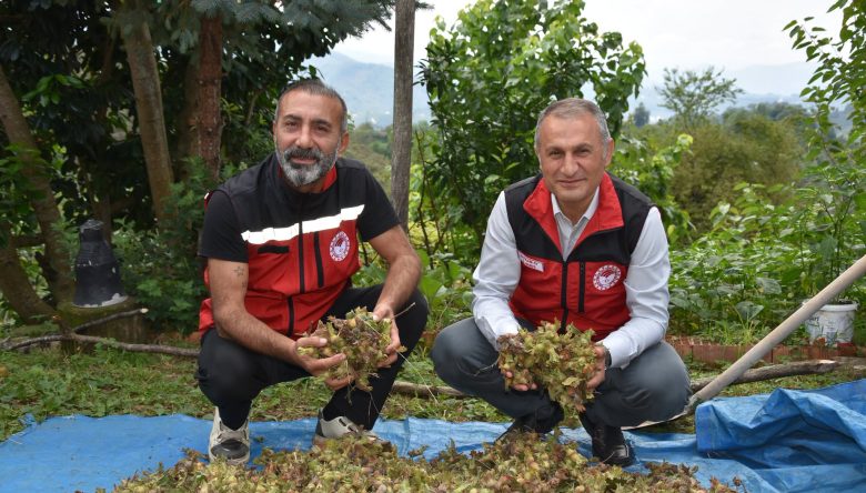 BAYRAM AY’DAN METİN YILDIZ’A FINDIK BAHÇESİNDE ZİYARET
