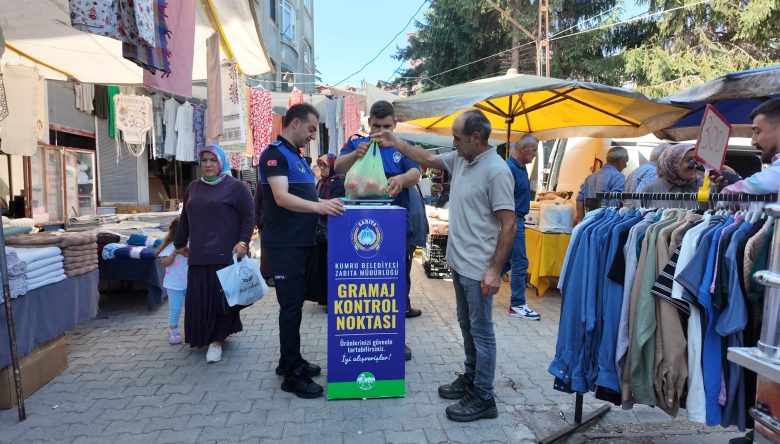 KUMRU’DA PAZARDA GRAMAJ KONTROL NOKTASI HİZMETE GİRDİ