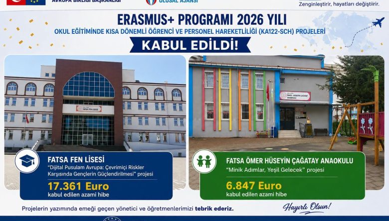 FATSA’DAN ERASMUS+’TA İKİ PROJE BAŞARISI